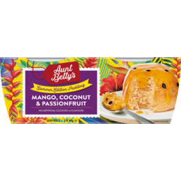 Photo of Aunt Bettys Mango Coconut & Passionfruit Pudding 2 Pack X 95g