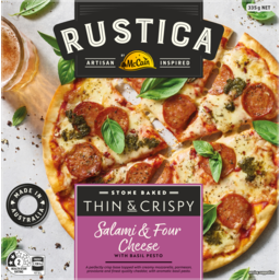 Photo of Mccain Rustica Salami & Four Cheese Thin & Crispy Pizza 335g