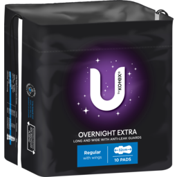 Photo of U By Kotex Extra Overnight Pads With Wings 10 Pack