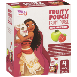 Photo of Snack Tacular Fruity Pouch Fruit Puree Apple + Raspberry Disney Moana 4 Pack X