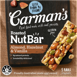 Photo of Carmans Nut Almond Hazelnut & Vanilla Bars 5 Pack 175g