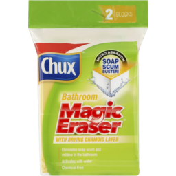 Photo of Chux Magic Eraser Bathroom With Chamois Soap Scum Buster Big Blocks 2 Pack