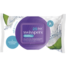 Photo of Swisspers Micellar & Coconut Water Facial Cleansing Wipes 25 Pack