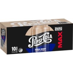 Photo of Pepsi Max Soda Shop Vanilla 375ml X 10 Pack Cans 10.0x375ml
