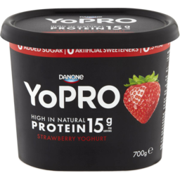 Photo of Yopro Hih Protein Strawberry Greek Yohurt Tub 700g