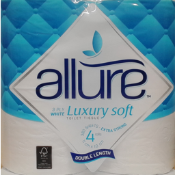 Photo of Allure Toilet Roll Double Length 3ply 4pk
