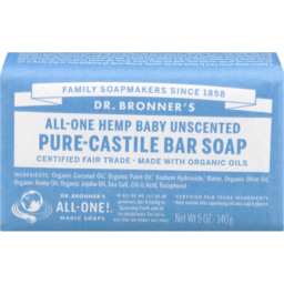 Photo of Dr. Bronner's All-One Hemp Baby Unscented Pure-Castile Bar Soap 