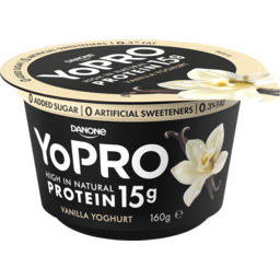 Photo of Danone Yopro Yopro High Protein Vanilla Greek Yoghurt 160g 160g