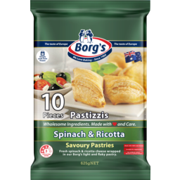 Photo of Borgs Pastizzis Spinach & Ricotta Savoury Pastries 10 Pack 625g
