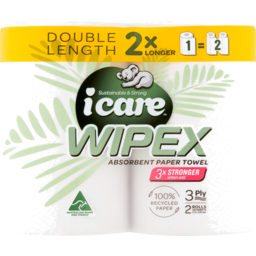 Photo of Icare Wipex Double Length 3 Ply Paper Towel 2 Pack