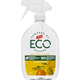 Photo of Ajax Eco Bathroom Cleaner Powerful Biodegradable Plant Based Formula Orange & Ginger Trigger Surface Spray 450ml