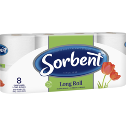 Photo of Sorbent Long Roll Toilet Tissue 8 Pack