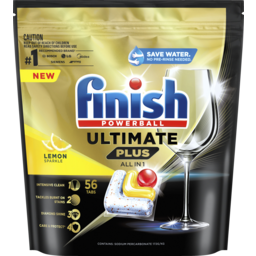 Photo of Finish Powerball Ultimate Plus All In One Lemon Sparkle Dishwasher Tablets 56 Pack