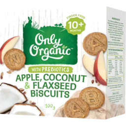 Photo of Only Organic Baby Snacks 10+ Months Apple Coconut Flaxseed Biscuit