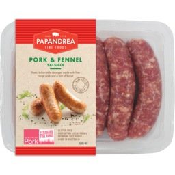 Photo of Papandrea Pork & Fennel Rustic Italian Style Sausages 500g