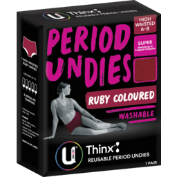 Photo of U By Kotex Thinx Period Underwear Ruby High Waisted Size 6-8