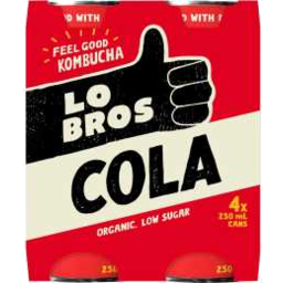 Photo of Lo Bros Cola Soda Can 250ml 4 Pack
