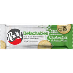 Photo of Ravin Detachables Chicken Salt & Italian Herbs Rice Crackers 100g