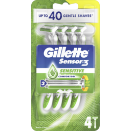 Photo of Gillette Sensor 3 Sensitive Comfortgel Disposable Razor 4 Pack