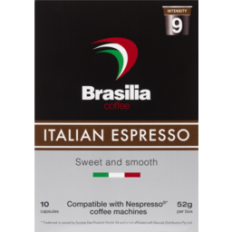 Photo of Brasilia Italian Espresso Coffee Capsules 10 Pack