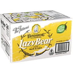 Photo of Bundaberg Lazy Bear Rum & Dry With Lime 375ml 24 Pack