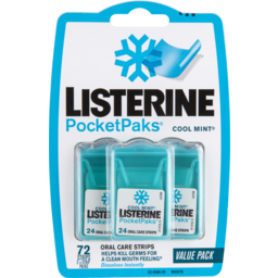 Photo of Listerine Pocket Packs Listerine Pocketpaks Oral Care Strips Cool Mint Value Pack 72