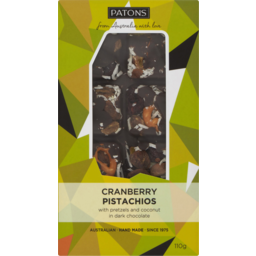 Photo of Patons Dark Chocolate Cranberry And Pistachios Block 110g