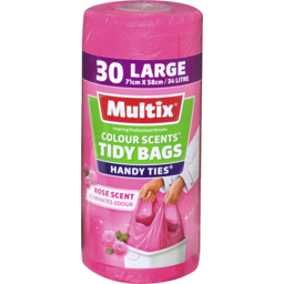 Photo of Multix Colour Scents Handy Ties Tidy Bags Large 30 Pack | Rose Scent 