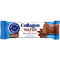 Photo of Aussie Bodies Chocolate Cream Collagen Wafer Bar 34g
