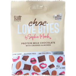 Photo of Slim Secrets Choc Love Bites By Sophie Monk Protein Milk Chocolate With Crushed Almonds 36g