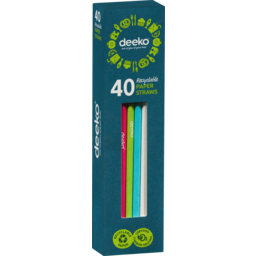 Photo of Deeko Recyclable Coloured Paper Straws 40 Pack