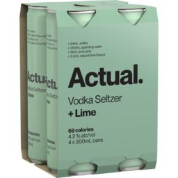 Photo of Actual Vodka Seltzer & Lime Cans