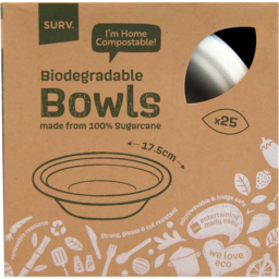 Photo of Surv Biodegradable Bowls 17.5cm 25 Pack