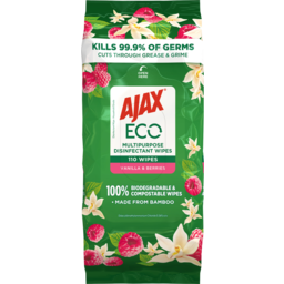 Photo of Ajax Eco Respect Vanilla & Berries With Essential Oils Multipurpose Wipes 110 Pack