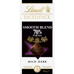 Photo of Lindt Excellence Mid Dark 70% Cocoa Smooth Blend Chocolate Block 100g