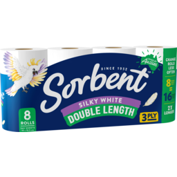 Photo of Sorbent 3 Ply Double Length Toilet Tissue - 8 Pack