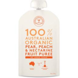 Photo of Australian Organic Food Co. Puree Pear & Peach 120gm
