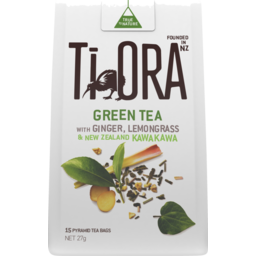Photo of Ti Ora Green Tea with Ginger, Lemongrass & NZ Kawakawa Tea Bags 15pk