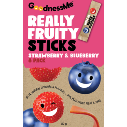 Photo of Goodness Me Strawberry & Blueberry Fruit Sticks 8 Pack 120g