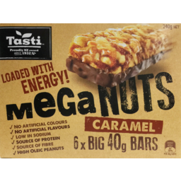 Photo of Tasti Mega Nuts Caramel Bars 6 Pack 240g