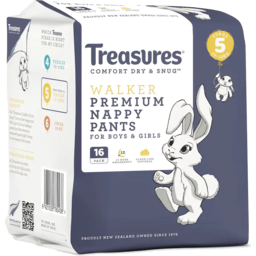 Photo of Treasures Comfort Premium Nappy Pants Walker Stage 5 16 Pack