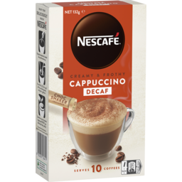 Photo of Nescafe Cafe Menu Sachets Cappuccino Decaf 10pk