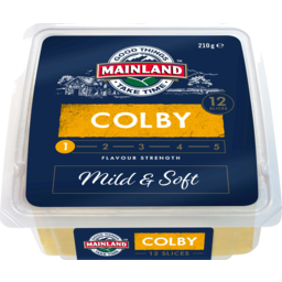 Photo of Mainland Colby Cheese Slices 12 Pack 210g