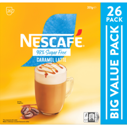 Photo of Nescafe Caramel Latte 98% Sugar Free Coffee Sachets 10 Pack 351g