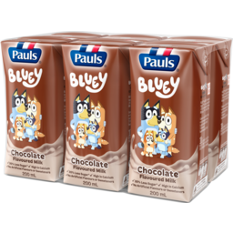 Photo of Pauls Bluey Kids UHT Chocolate Flavoured Milk 6x200ml