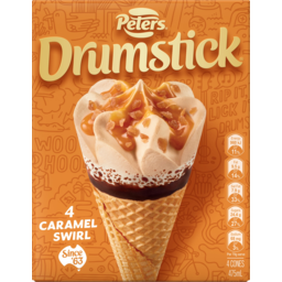 Photo of Peters Drumstick Caramel Swirl Ice Creams 4 Pack 475ml
