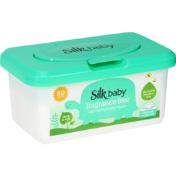 Photo of Silk Baby Wipes Fragrance Free Refillable Tub 80 Pack