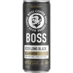 Photo of Boss Coffee Iced Long Black Flash Brew Canned Coffee 237ml