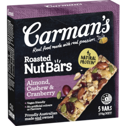 Photo of Carman's Roasted Nut Bars Almond, Cashew & Cranberry 5 Pack