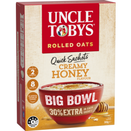 Photo of Uncle Toby's Oat Quick Big Bowl Cream Honey 8pk
